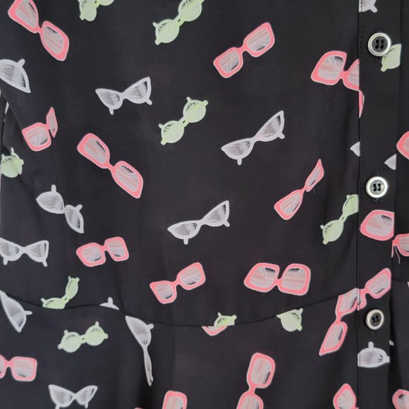 Style & Co Button Down Sunglass Blouse Sleeveless Size M - Picture 4 of 7